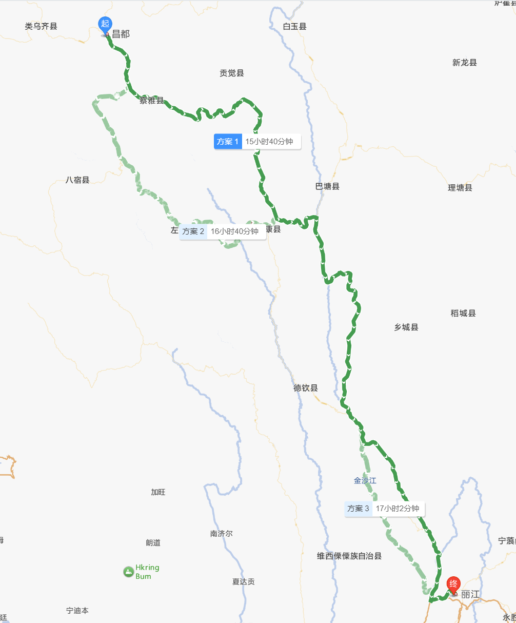 昌都经芒康到云南的宝藏线路